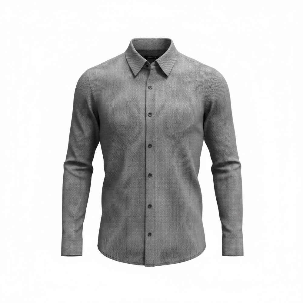 London Fog Men's Slim Fit Dotted Pattern Long Sleeve Button Down Shirt